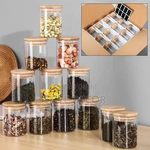 12-Piece 200ml Glass Storage Container Set With Airtight Bamboo Lids