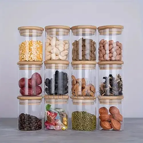 12-Piece 200ml Glass Storage Container Set With Airtight Bamboo Lids