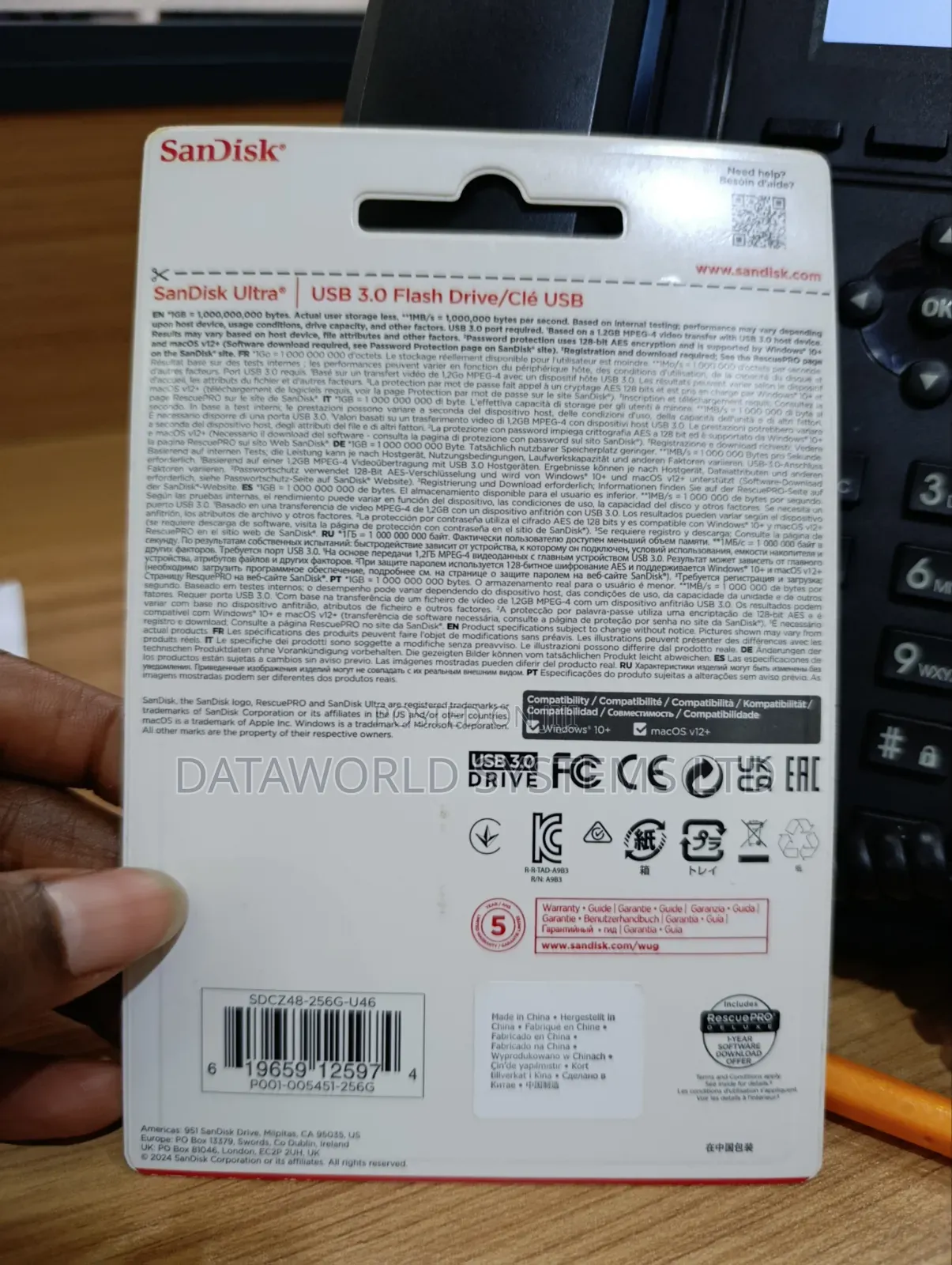 Sandisk Ultra 256gb Usb 3.0 Flash Drive 130mb/S Read