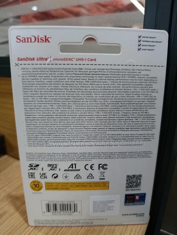 Sandisk Ultra Uhs-I 128gb Microsd Card 140mb/S - thumbnail 2