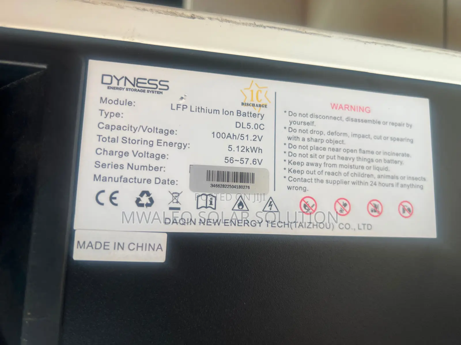 Dyness Energy Storage 100ah/51.2v 5.12kwh