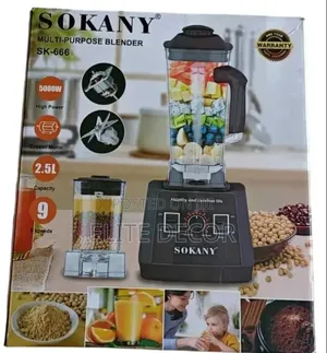 Sokany Sk-666 Commercial Blender 5000w | 2.5l Jug + Grinder | 9-