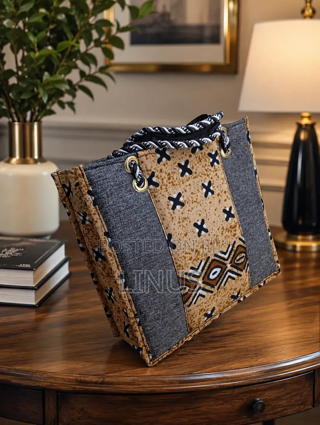 Elegant Handmade African Print Tote Bag