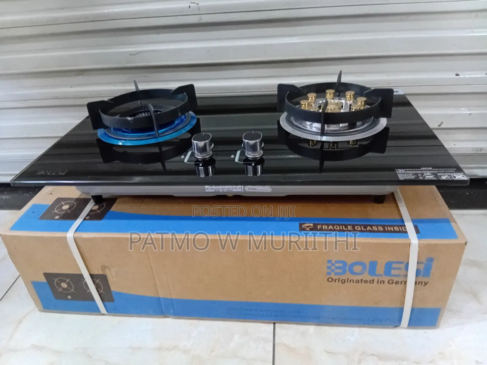 Bolesi Hob 2 Burners With Sensor and Wok Burner Inbuilt Glass