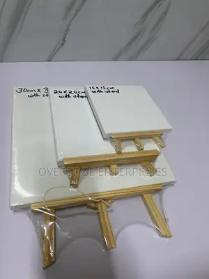 Wooden Easels With Canvas Boards