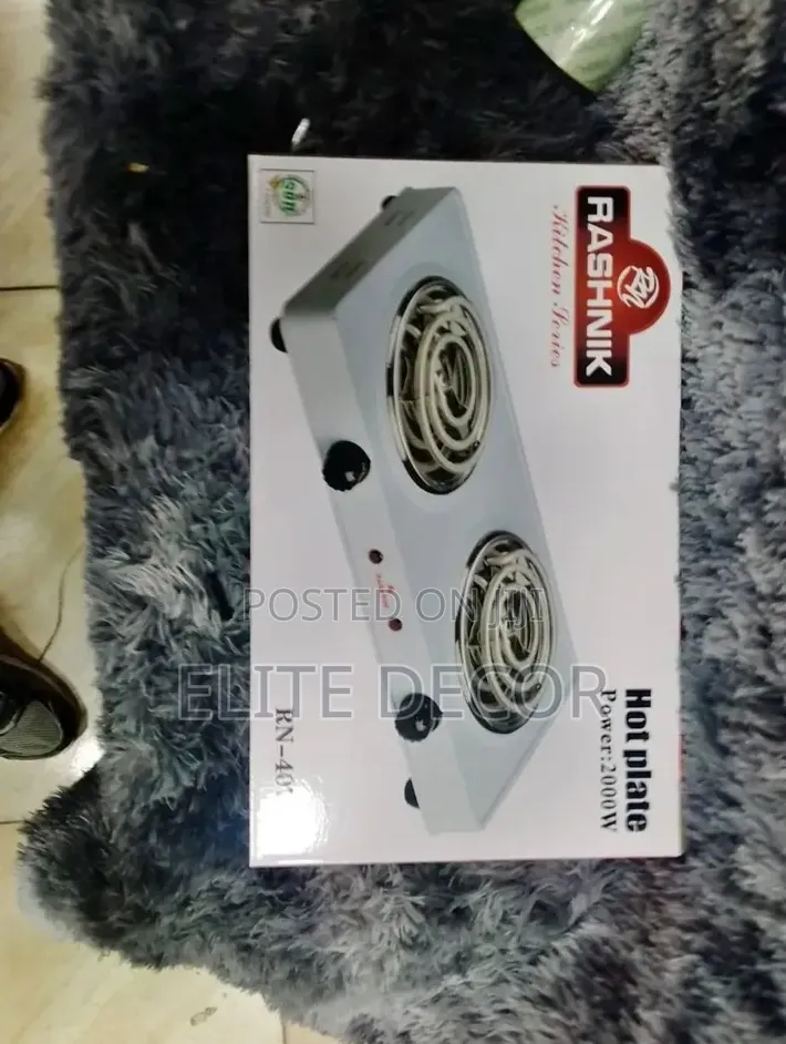 3-Pin Double Electric Coil Hot Plate Cooker – Portable 2 Burner Table