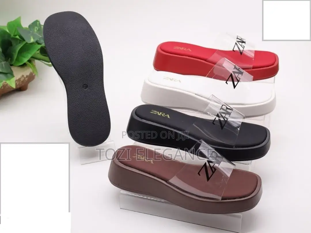 Zara Women's Platform Clear Strap Slides