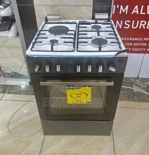 BJS Elite 60×60 Grey Standing Cooker (3 Gas + 1 Electric