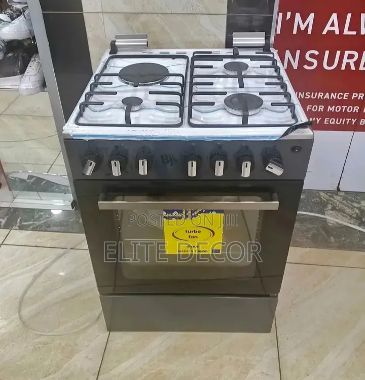 BJS Elite 60×60 Grey Standing Cooker (3 Gas + 1 Electric