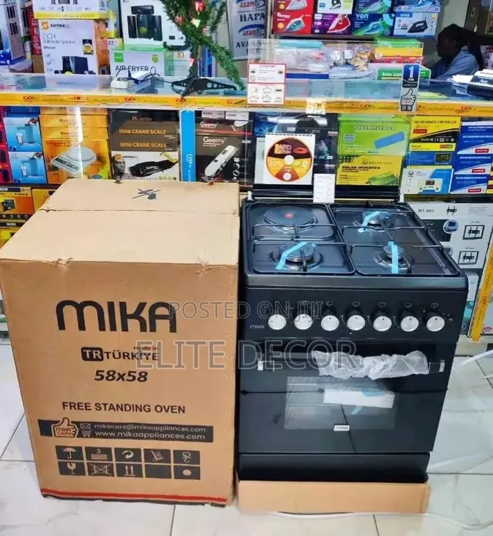 Mika Standing Cooker 3 Gas + 1 Electric, 58x58cm* *Mst58u31e3 Blem