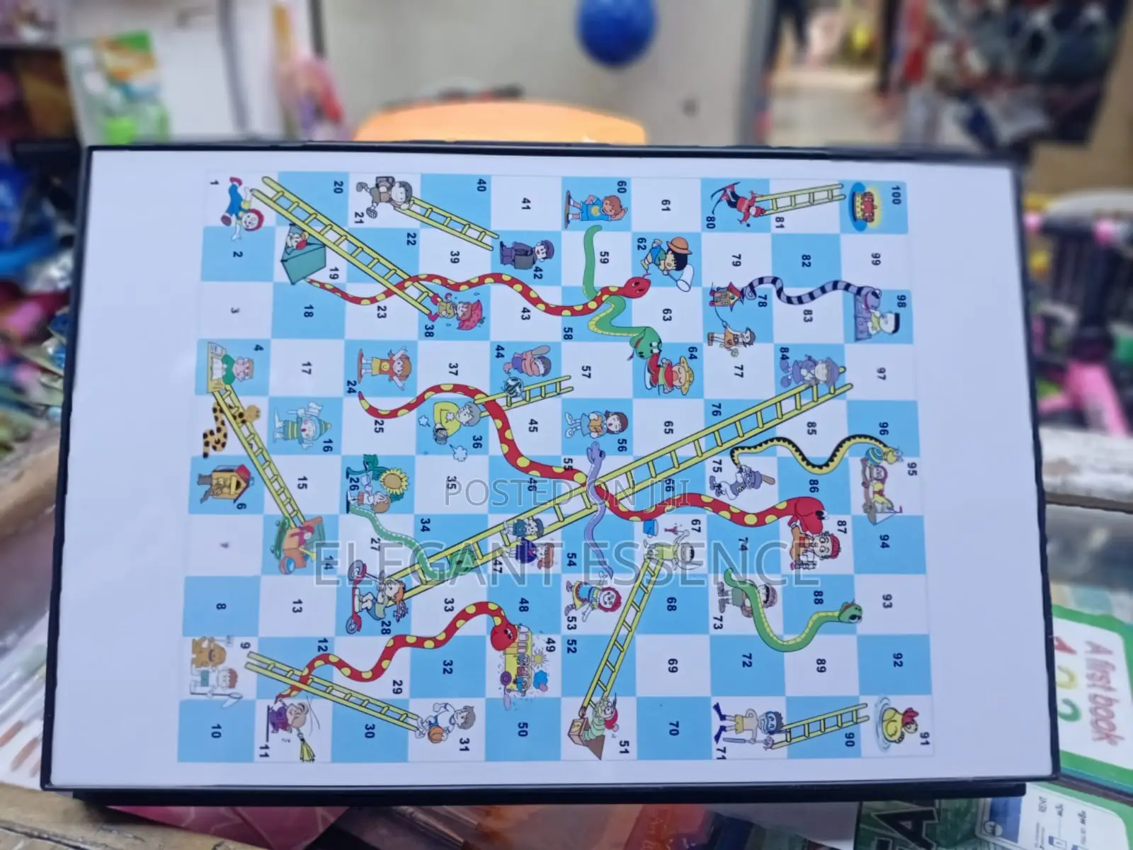 Board Large 3 In 1 Riddle Game - Chess, Draughts, Snakes And Ladders