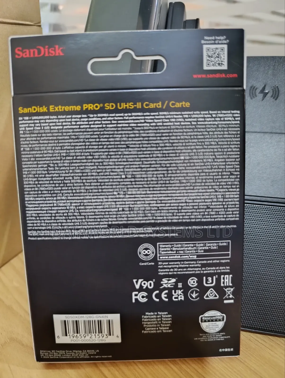 Sandisk Extreme Pro 128gb SDXC Memory Card 300mb/S V90 Uhs-Ii