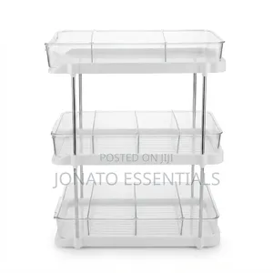 3-Tier Clear Storage Rack, Makeup Spice Organizer