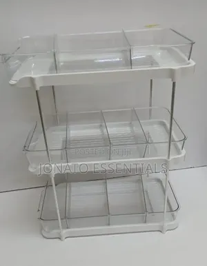 3-Tier Clear Storage Rack, Makeup Spice Organizer