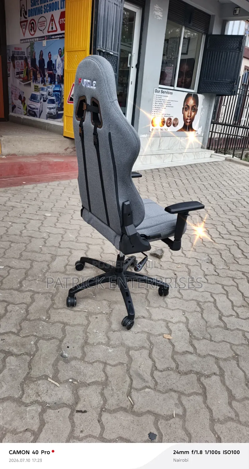 Gray Fabric Furgile Office/ Home Gaming Chair