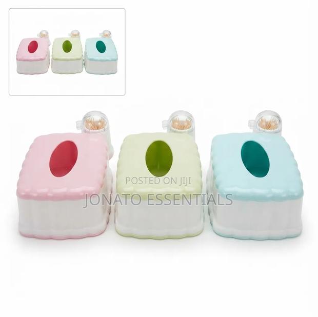 2-in-1 Tissue Box Toothpick Holder - Modern Table Organizer - thumbnail 3