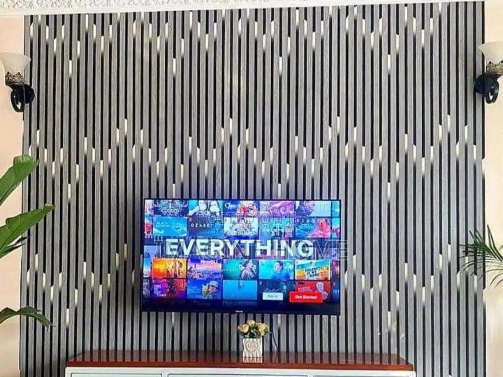 Tv Wall Fluted Wallpaper Decoration