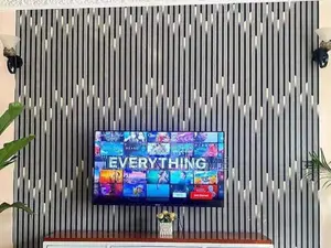 Tv Wall Fluted Wallpaper Decoration
