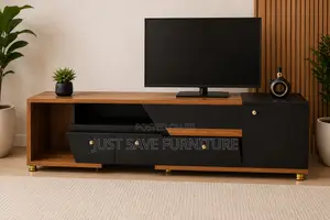 Obsidian Luxe 6ft Tv Stand | Modern Black Walnut Entertainment Unit