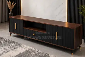 Noir Prestige 6ft Tv Stand | Premium Black Walnut Entertainment Unit