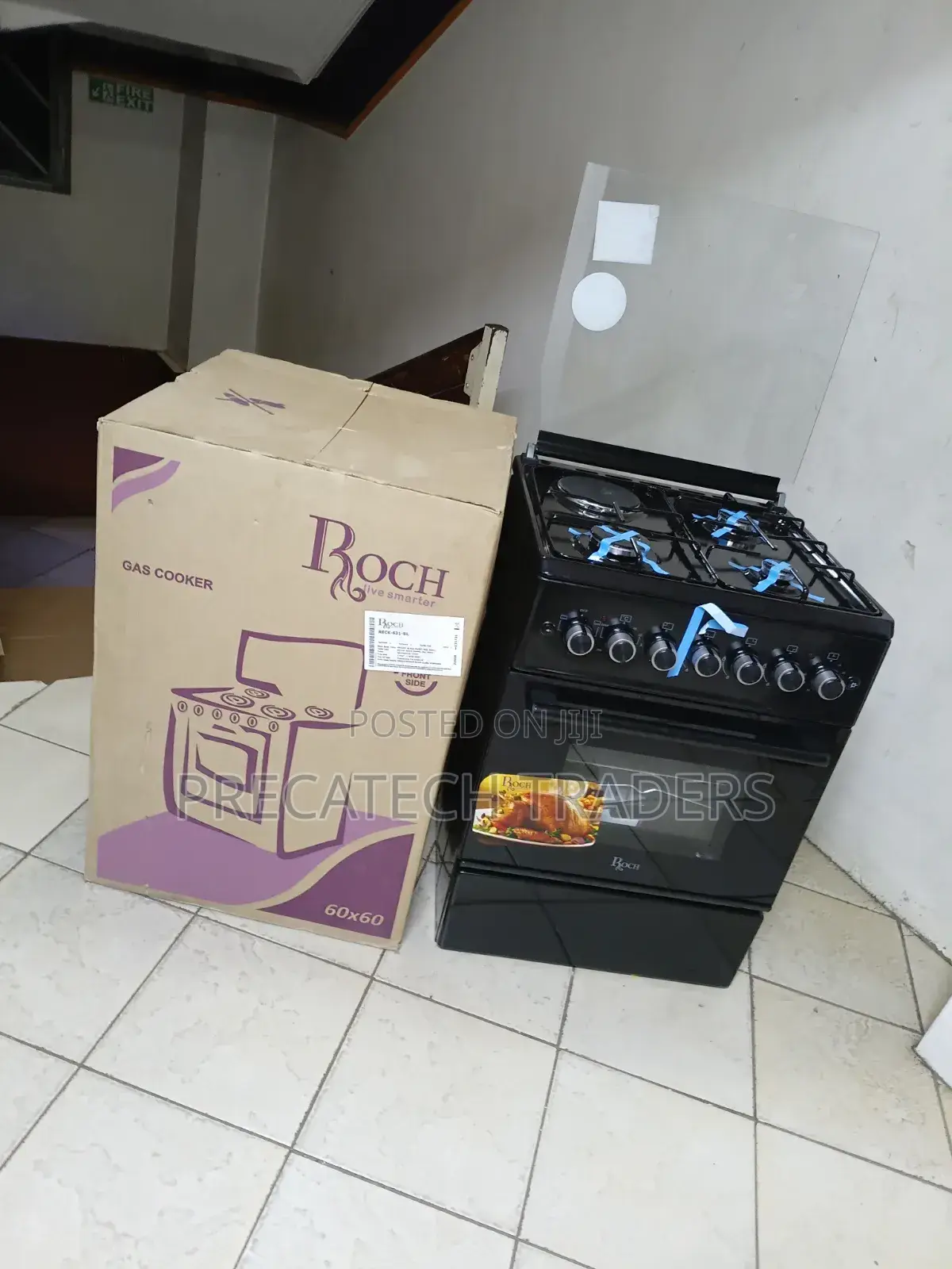 Roch 60x60 Standing Gas Cooker – 3 Gas + 1 Electric