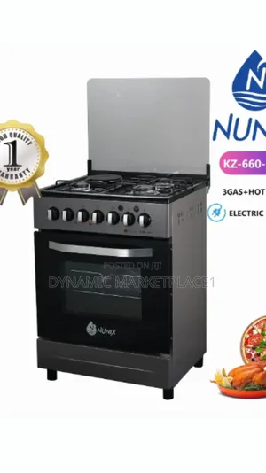 Nunix 60 by 60 3+1 Freestanding Cooker With Electric Oven