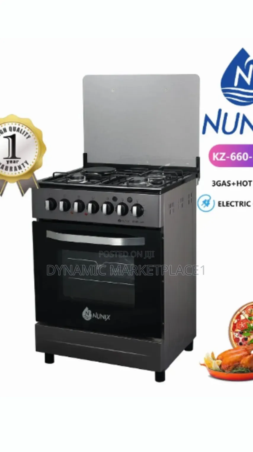 Nunix 60 by 60 3+1 Freestanding Cooker With Electric Oven
