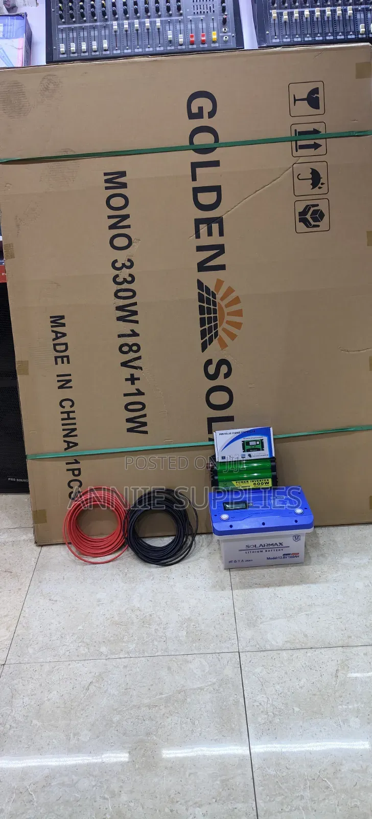 100ah Lithium Battery+330w Solar Panel+600w Power Inverter