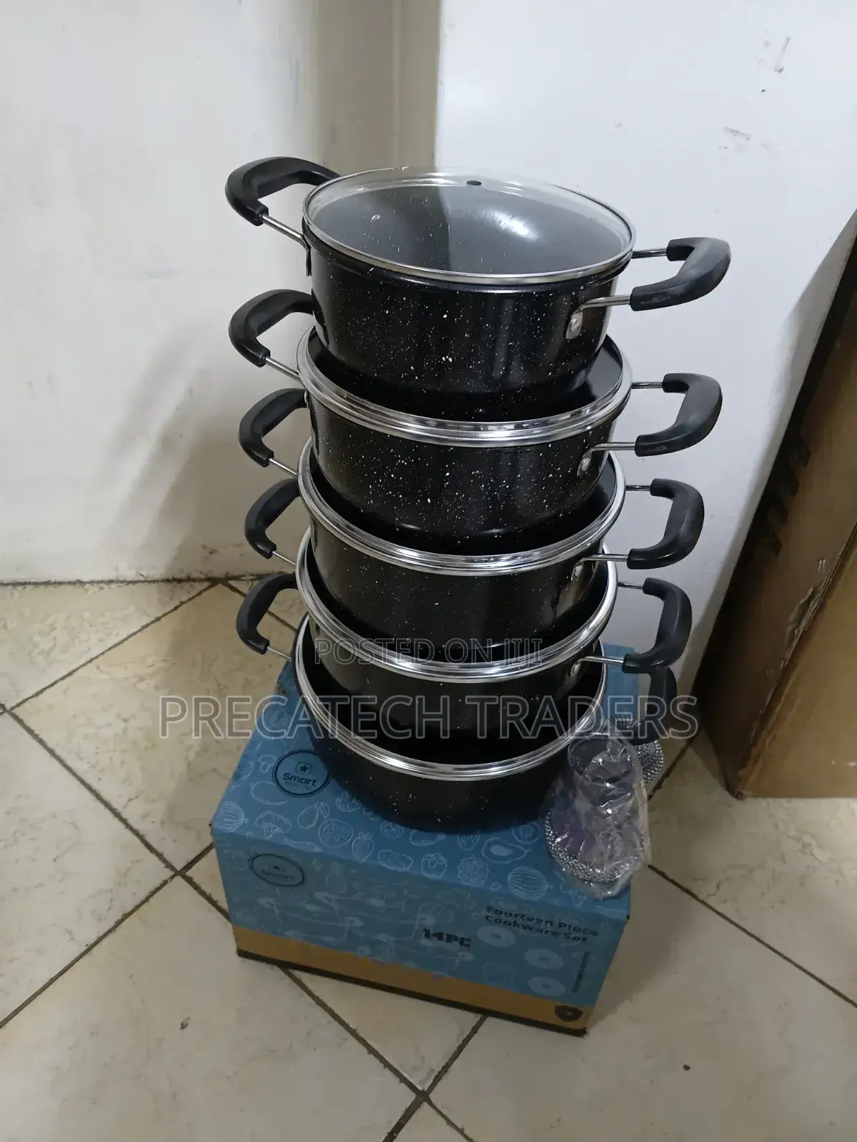 Cookware Set Premium 14 Piece Marble Coated Cooking Pot Set