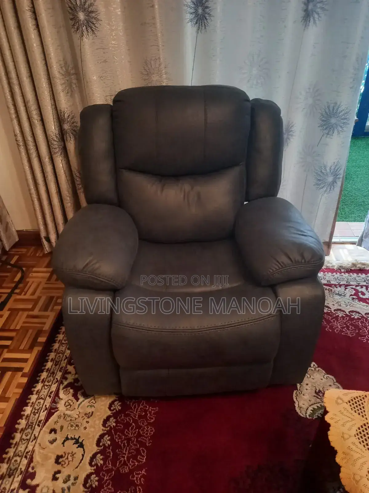 Recliner Sofa 6 Seater - Navy Blue