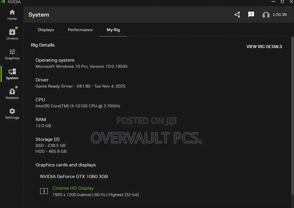 Desktop Computer 12GB Nvidia HDD+SSD 750GB
