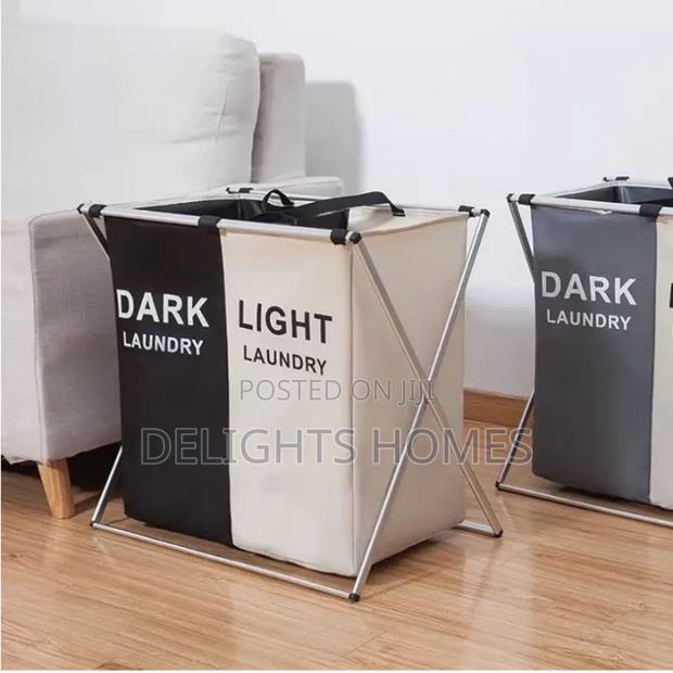 2 Compartment Foldable Laundry Basket - thumbnail 2