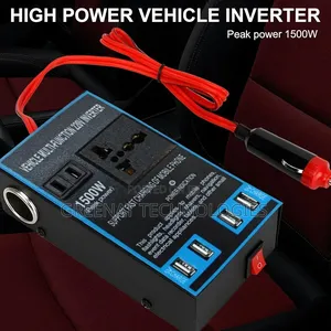 1500w Car Inverter, 4 Usb Ports and High Voltage Socket