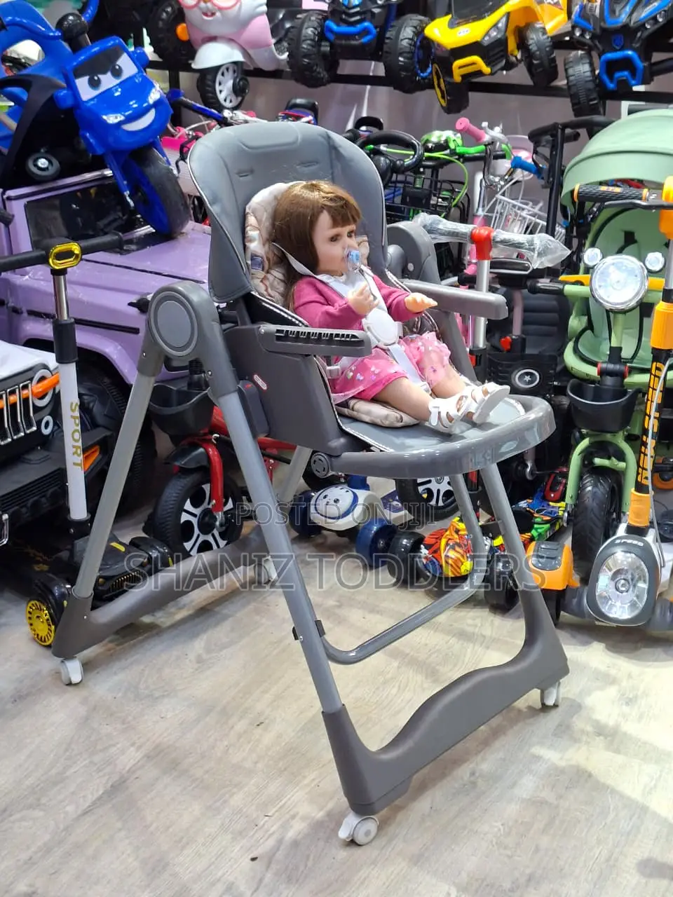 Easy Fold Baby Feeding Chair – Adjustable High Chair With Wheels