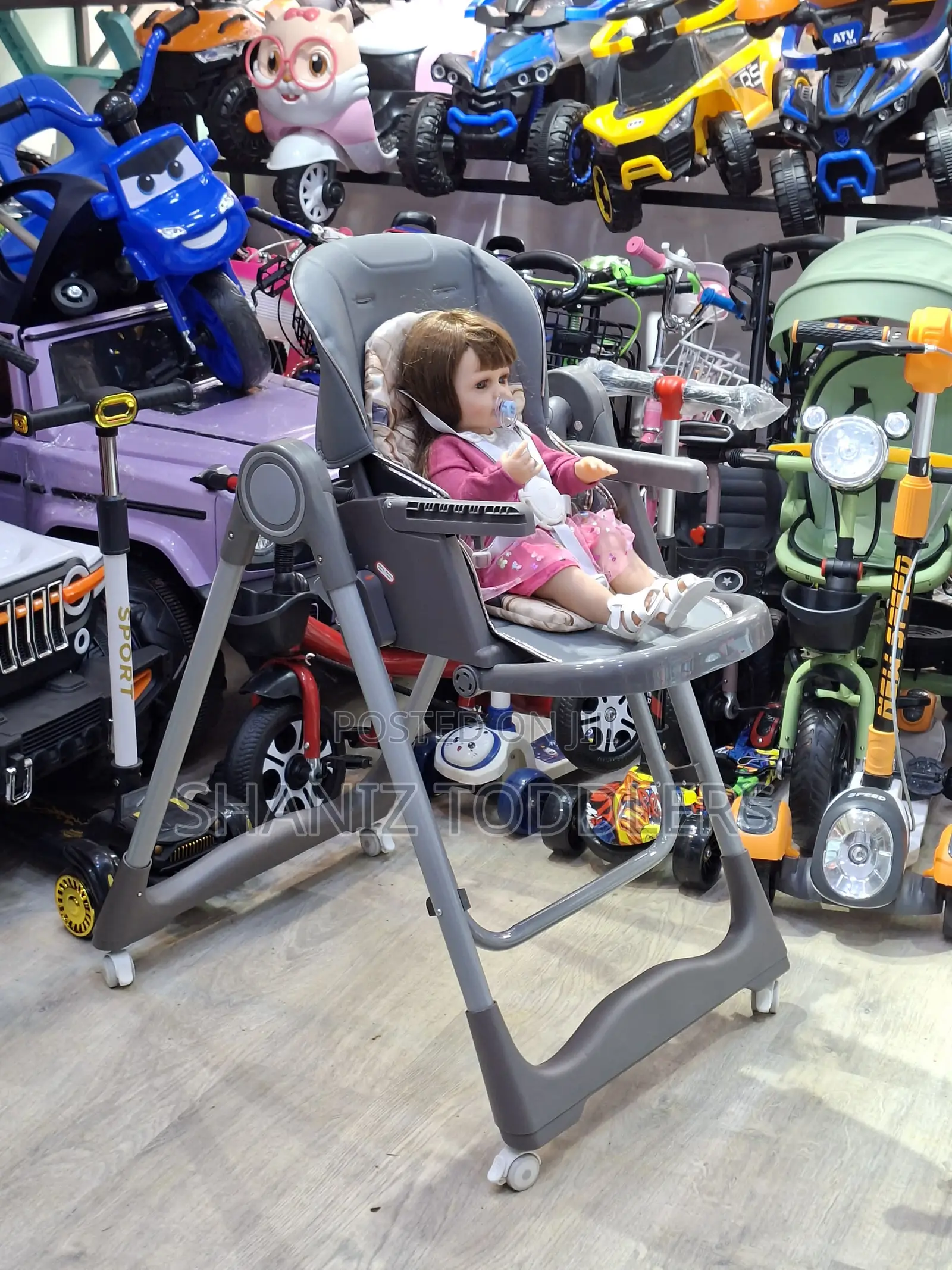 Easy Fold Baby Feeding Chair – Adjustable High Chair With Wheels
