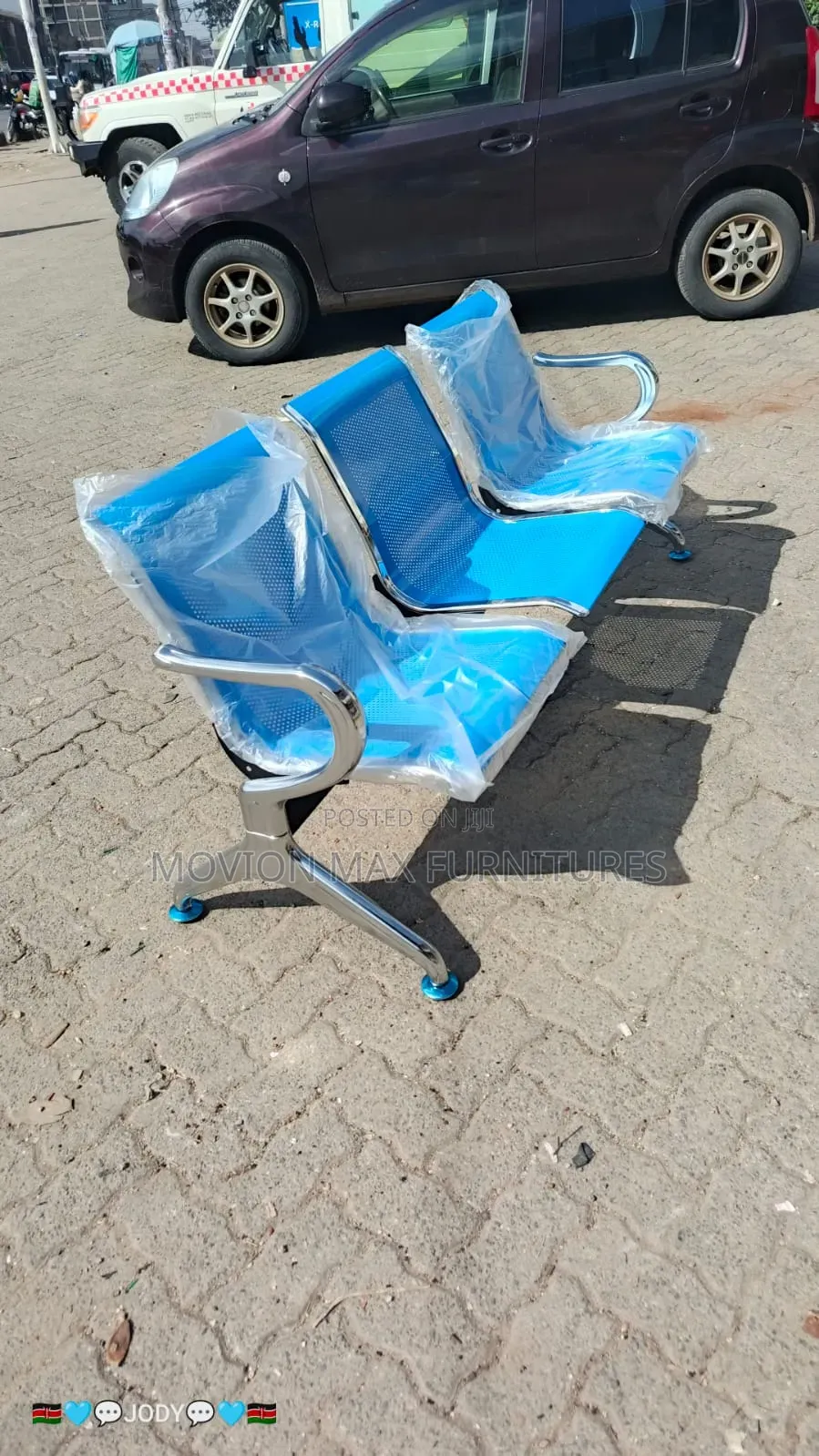 New Design Blue Unpadded Chair