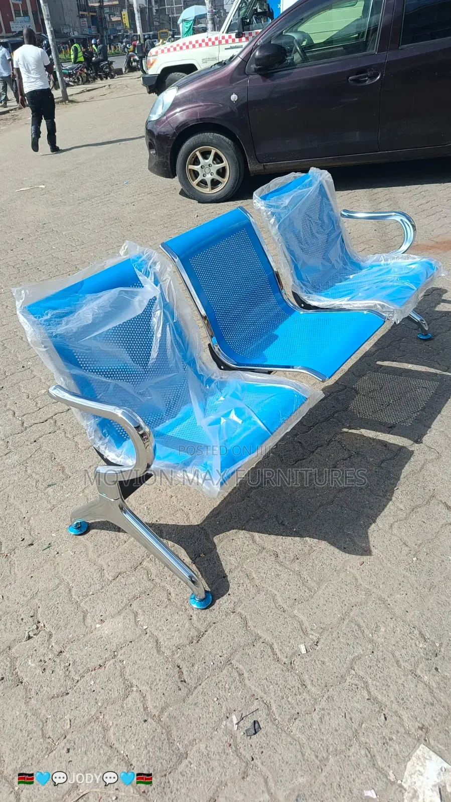 Unpadded Blue Padded Visitors Chairs