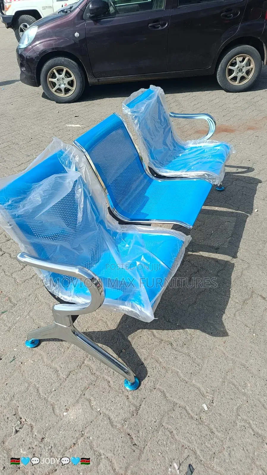 Unpadded Blue Padded Visitors Chairs