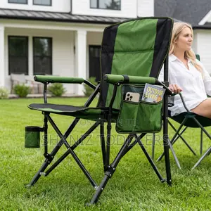 Folding Camping Chair Portable Outdoor Seat With Cup Holder