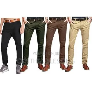 Soft Khaki Trousers Slim Fit Men 1008