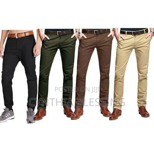Soft Khaki Trousers Slim Fit Men 1008
