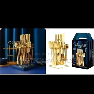 24 Pieces Gold Cutlery Set