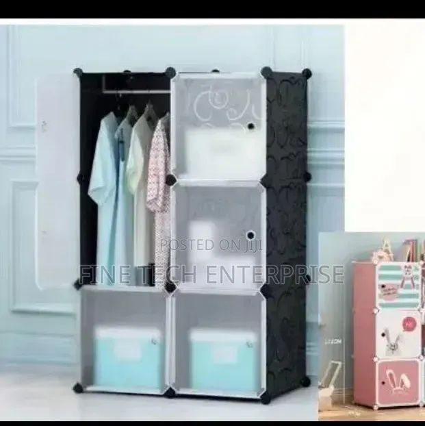 Portable 2- Column by 3 Plastic Wardrobes .
