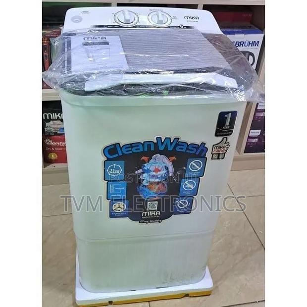 Mika Washing Machine, 10kg, Semi Auto Single Tub, White - thumbnail 2
