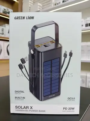 This Is a Green Lion Solar X Power Bank With 100,000mah Capacity.
