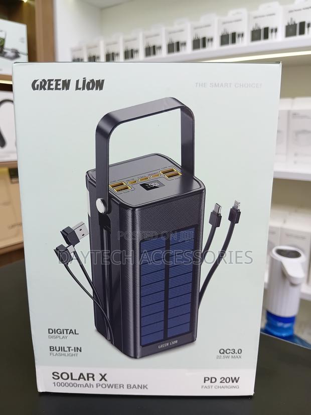 The Green Lion Solar X 100,000mah Power Bank - Black
