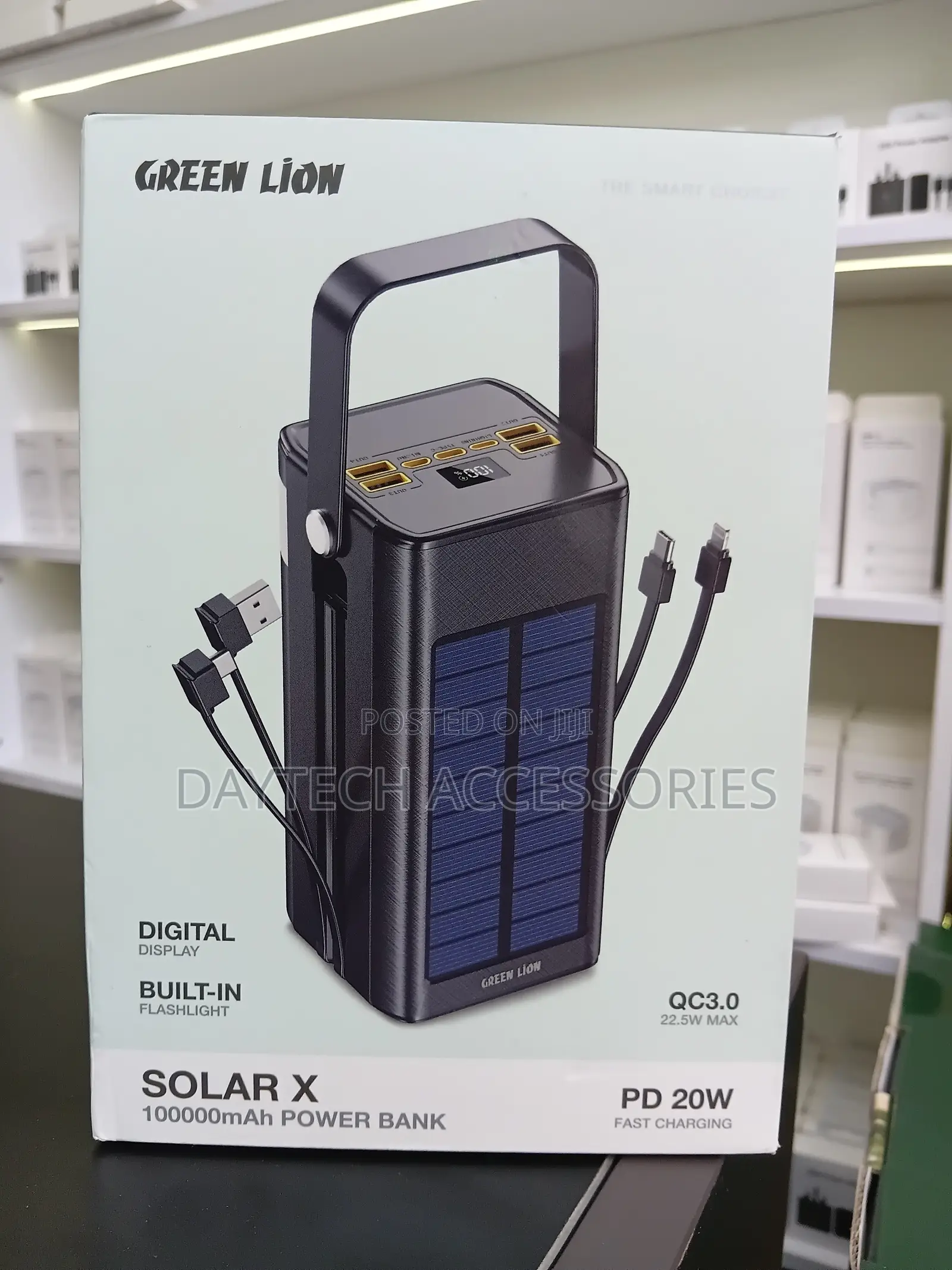 The Green Lion Solar X 100,000mah Power Bank - Black