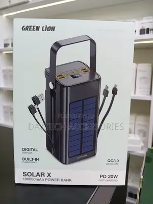 The Green Lion Solar X 100,000mah Power Bank - Black