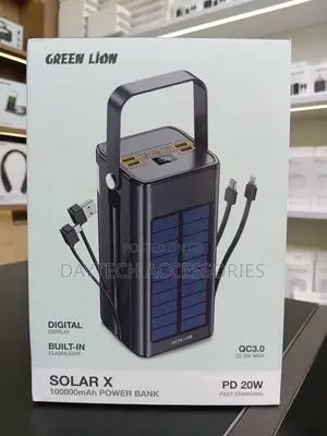 Green Lion Solar X Power Bank - Black