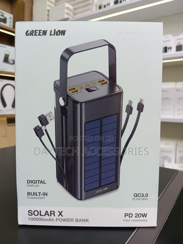 Green Lion Solar X Power Bank - Black